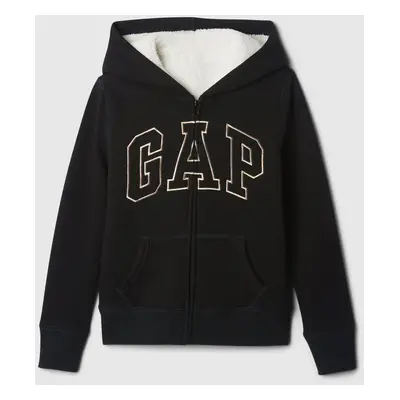 GAP Children's sherpa sweatshirt with logo - Girls