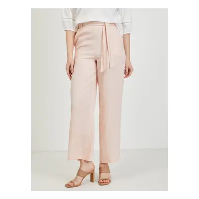 Light pink women's trousers with linen ORSAY - Ladies