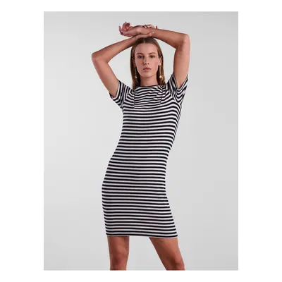 White and Black Women's Striped Sheath Dress Pieces Hand - Women's