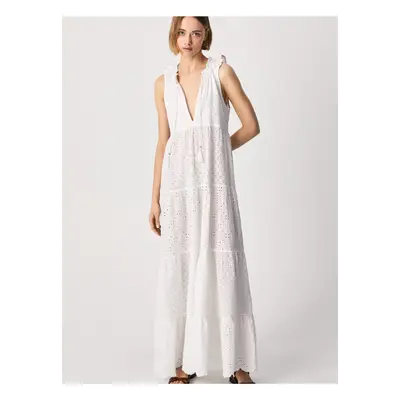 White Women's Maxi-Dress Pepe Jeans Nathan - Ladies