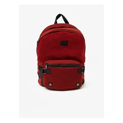 Red Backpack with Faux Fur Diesel - Men's