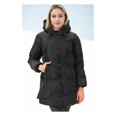 Z6773 DEWBERRY WOMEN'S COAT-BLACK-1