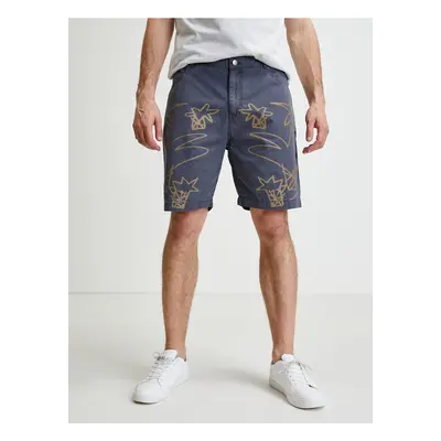 Grey Mens Patterned Shorts Desigual Fred - Men