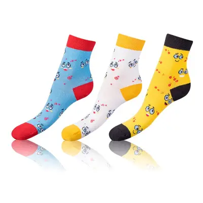 Bellinda CRAZY KIDS SOCKS 3x - Kids crazy socks pairs - yellow - blue - black