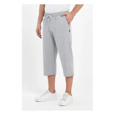 92406 Dewberry Adjustable Elastic Waist Mens Capri-GREY