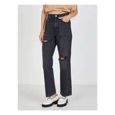 TALLY WEiJL Black Womens Wide Jeans with Cut Effect TALLY WEiJ - Women