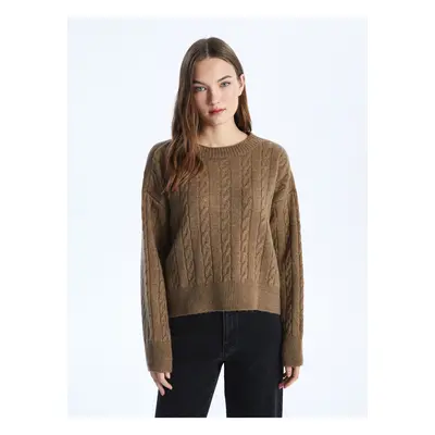 LC Waikiki Crew Neck Self-Patterned Long Sleeve Women's Knitwear Sweater