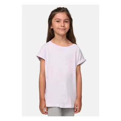 Girls' organic soft lilac t-shirt with extended shoulder