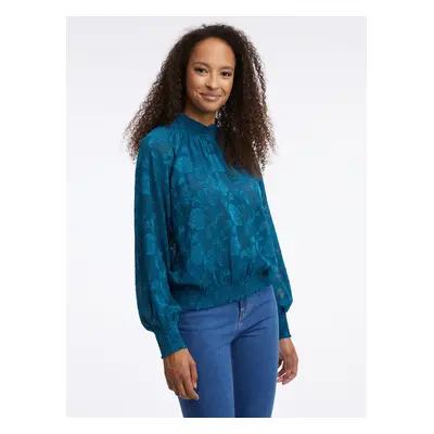 Orsay Blue Ladies Patterned Blouse - Women