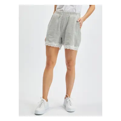 Orsay Light gray Womens Tracksuit Shorts with Lace - Women