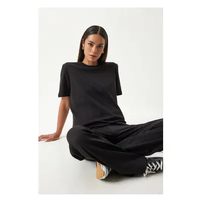 Happiness İstanbul Women's Black T-Shirt Tracksuit