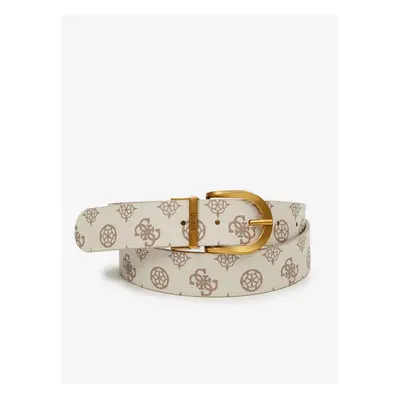 Cream Women Patterned Leather Strap Guess - Women