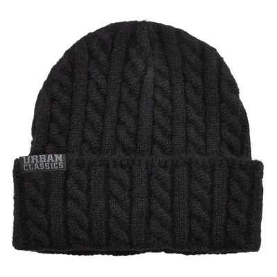 Cap with cable knitted black