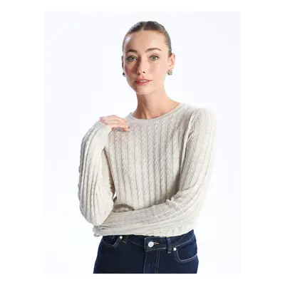 LC Waikiki Crew Neck Self-Patterned Long Sleeve Women's Knitwear Sweater