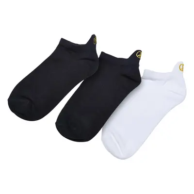 Peace Fancy Edge No Show Socks 3-Pack White/Black