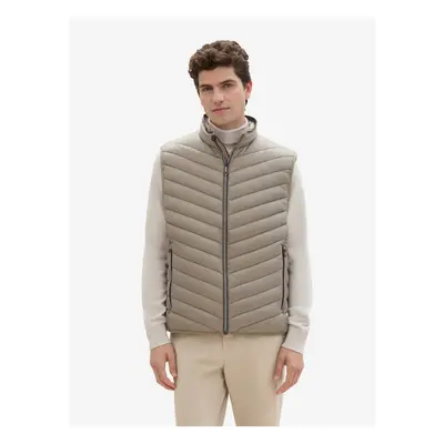 Khaki men's quilted vest Tom Tailor - Men's