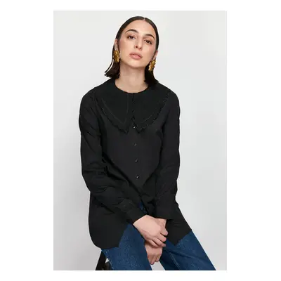 Trendyol Black Baby Collared Cotton Woven Shirt