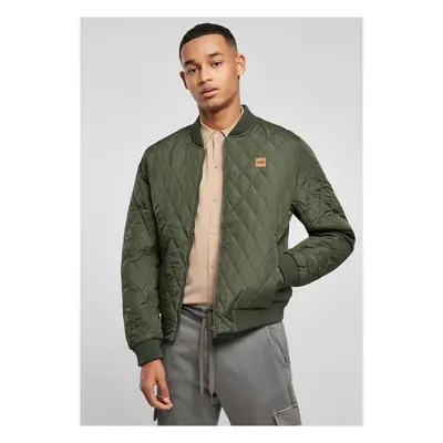 Diamond Quilt Nylon Jacket Olive