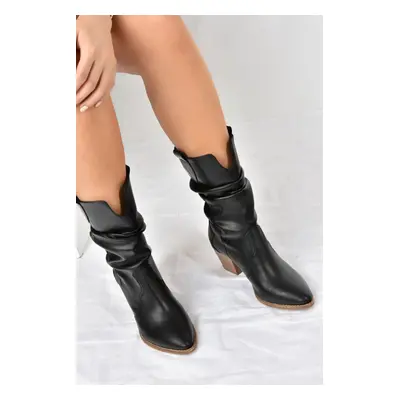 Fox Shoes Black Gathered Dallas Women's Boots