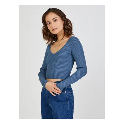 Blue Womens Rib Crop Top TALLY WEiJL - Women