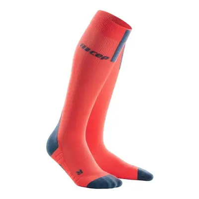 Women's compression knee-high socks CEP 3.0 orange-grey