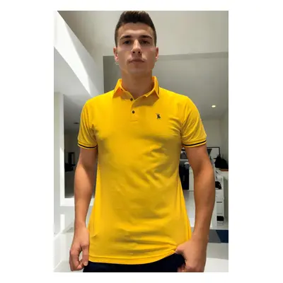 T8586 DEWBERRY MEN'S POLO NECK T-SHIRT-PLAIN YELLOW