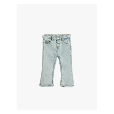 Koton Baby Girl Bell-bottom Jeans Pants Pocket Cotton - Flare Jean