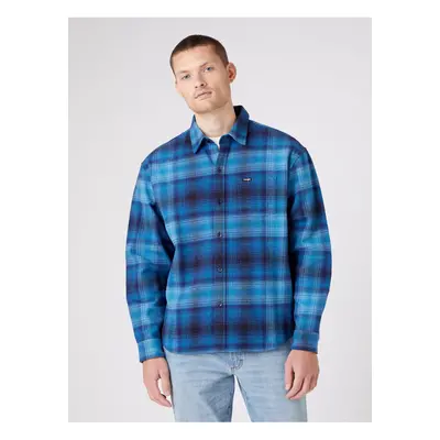 Blue Mens Patterned Shirt Wrangler - Men