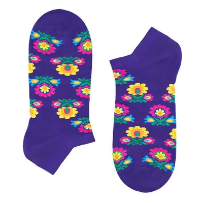 Folkstar Unisex's Socks Short Violet/Flowers