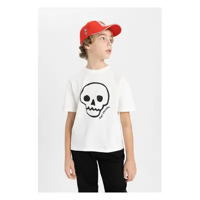 DEFACTO Boys Oversize Fit Crew Neck Embroidered Short Sleeve T-Shirt