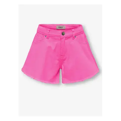 Dark pink girly denim shorts ONLY Chiara - Girls