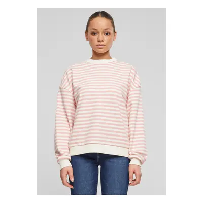 Women's Oversized Striped Sweatshirt - Pink/Cream