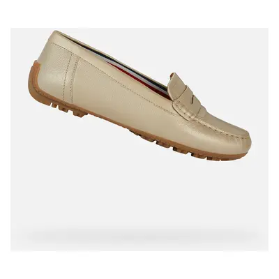 Gold women's moccasins Geox Kosmopolis + Grip - Women's