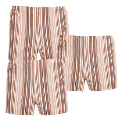 3PACK Classic men's boxer shorts Foltýn brown with stripes