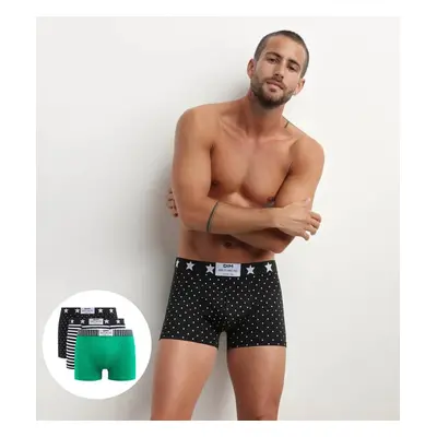 DIM VIBES BOXER 3x - Men's fashion boxer briefs pcs - white - green - black