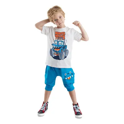 Denokids Monster Truck Boy Summer T-shirt Capri Shorts Set