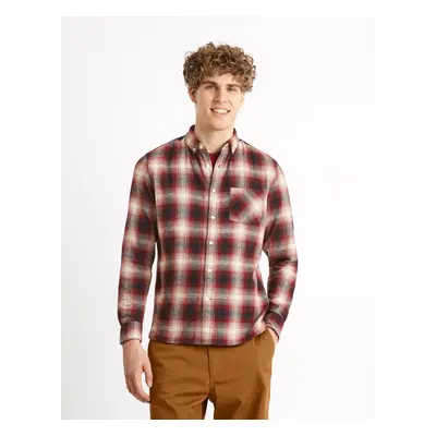 Celio Flannel Plaid Shirt Camulto - Men