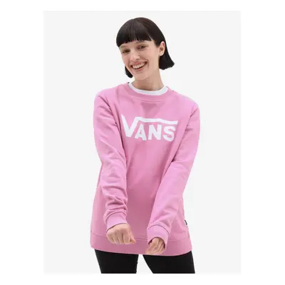 Pink Womens Sweatshirt VANS WM CLASSIC V CREW - Women