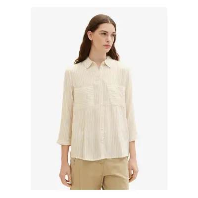 Beige Ladies Striped Shirt Tom Tailor - Women