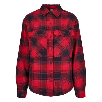 Women's Check Overshirt Navy Blue/Red