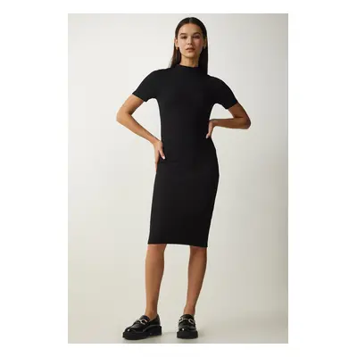 Happiness İstanbul Women's Black Crew Neck Camisole Dress