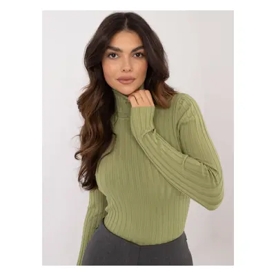 Light green turtleneck with a wide stripe