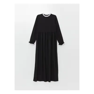 LC Waikiki Crew Neck Straight Long Sleeve Women's Dress