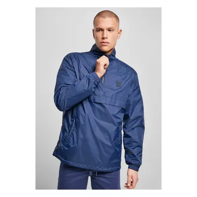 Stand Up Collar Pull Over Jacket Dark Blue