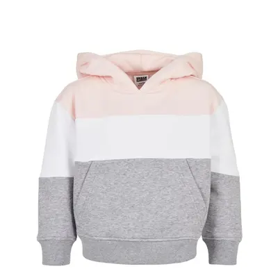 Girls' Oversize 3-Tone Sweatshirt Light Pink/White/Grey