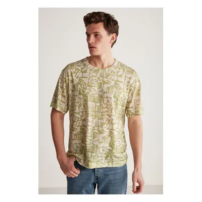 GRIMELANGE Lucas Comfort Ecru / Patterned T-shirt