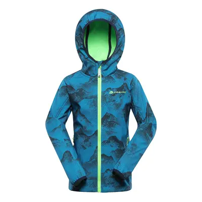 Children's softshell jacket with membrane ALPINE PRO EZORO mykonos blue variant pa