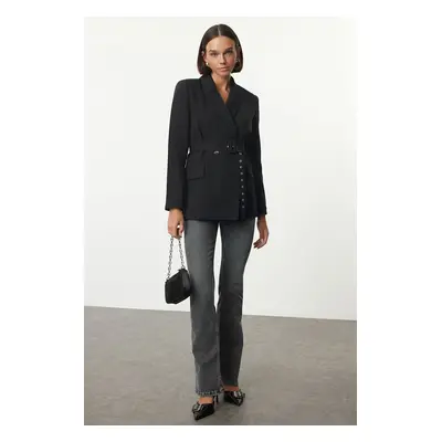 Trendyol Black Belted Regular Blazer Jacket