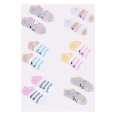 Yoclub Kids's Girls' Ankle Cotton Socks Patterns Colours 6-pack SKS-0008G-AA00-001