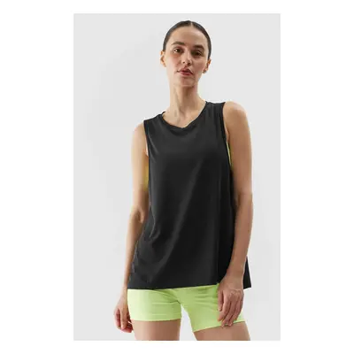 Women's sports top made of recycled 4F materials - black